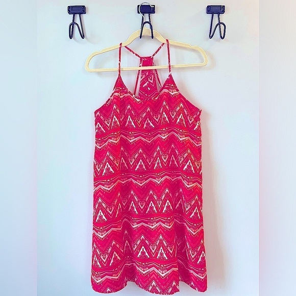 Skies Are Blue, hot pink and white mini halter sundress, size Small, EUC - Picture 1 of 7